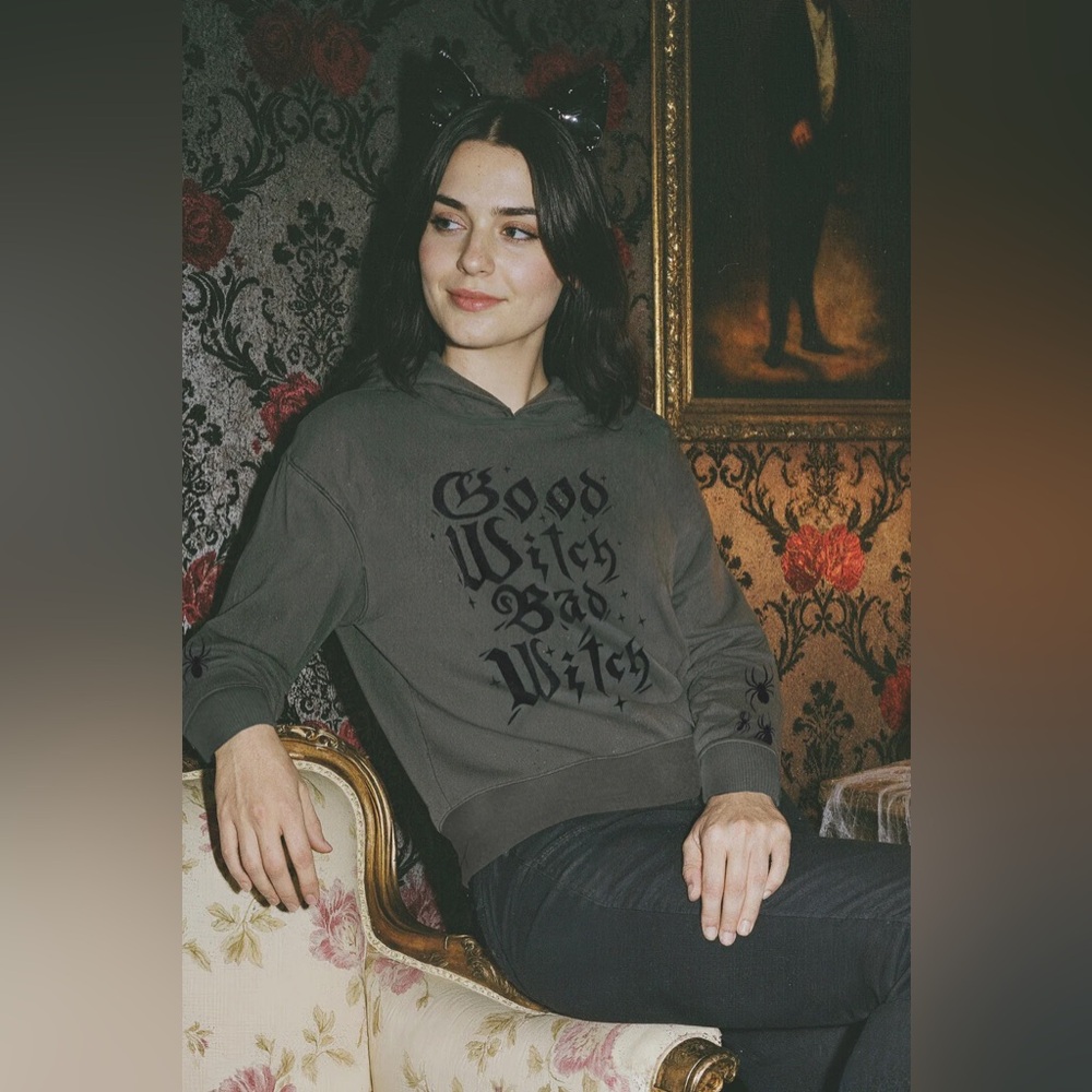 Wildfox Good Witch Blake Hoodie Pirate Black Size Small Spiders Halloween NEW